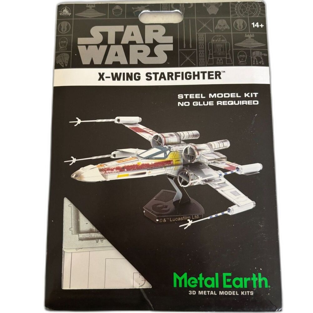 Disney Parks Star Wars X Wing Starfighter Steel Metal Earth 3D Model Kit-New!